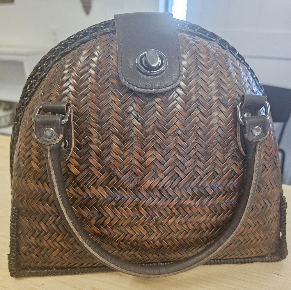 Woven Bamboo Basket Bag